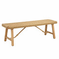 Banco de madera de teca y ratán natural 150 cm