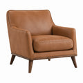 Sillón de Madera y Cuero Sintético Marrón